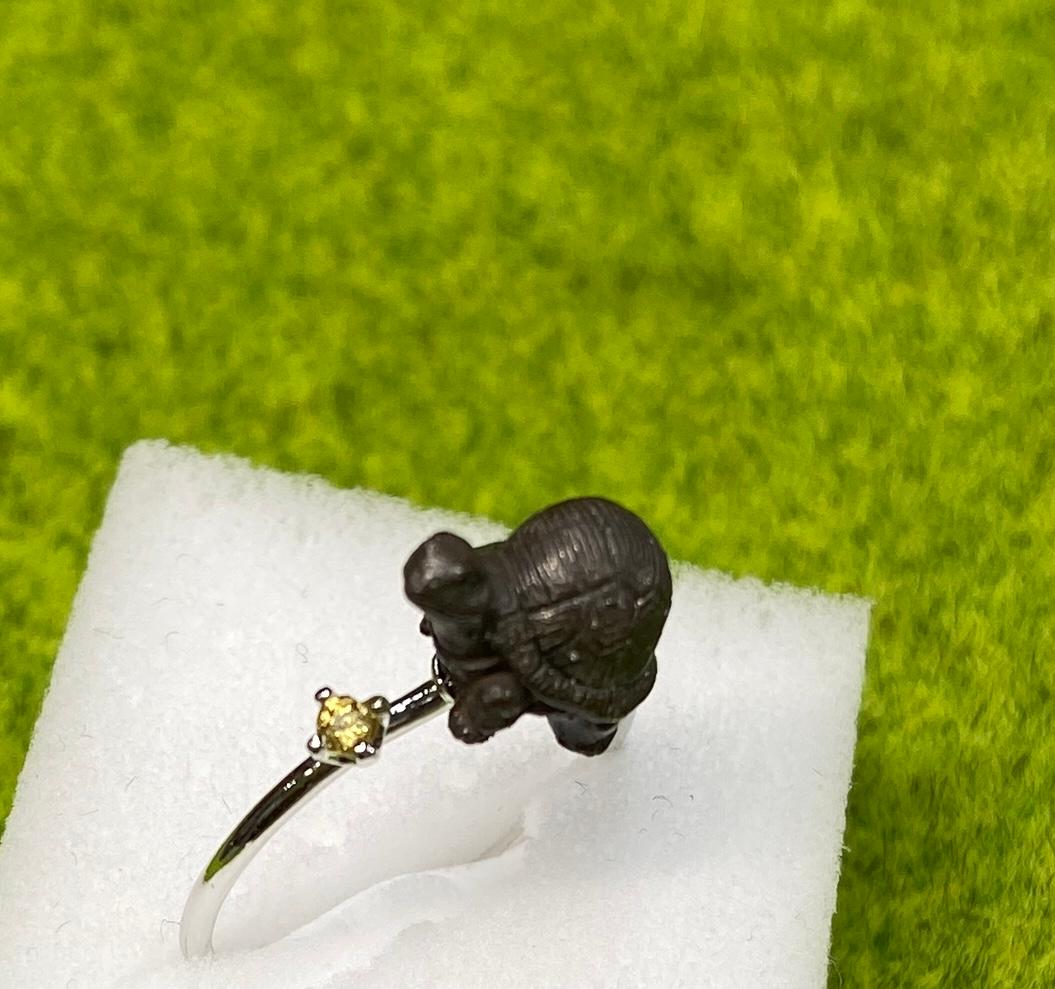 ゾウガメとイエローサファイアのリング　＃７ | 3枚目